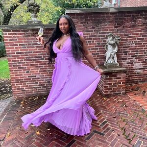Mac Duggal Lavender Maxi Dress
